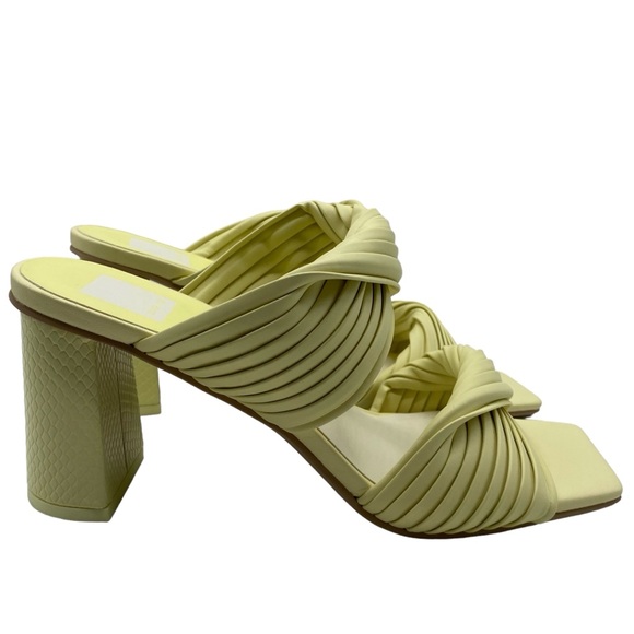 Dolce Vita Womens Shoes Pilton Heeled Sandals Yellow Vegan Leather Size 7.5 - Picture 2 of 12